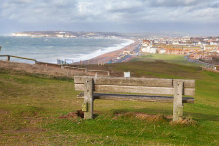Seaford Head walk on top of the cliffs, East Sussex, England.