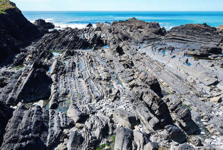 View of Hartland quay, Bideford in North Devonの写真素材