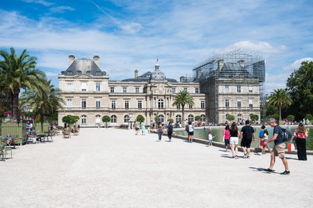 Paris, France - August 27 2022: Luxembourg Gardens located between Saint-Germain and Latin Quarter...
