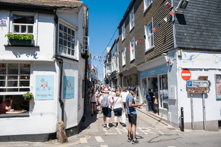 St Ives, United Kingdom - June 3 2022: People in town in St Ives in Cornwall, South West, United...