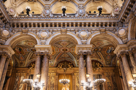 Paris, France - August 28 2022: Interior of Opera Garnier in Paris, which was built between...