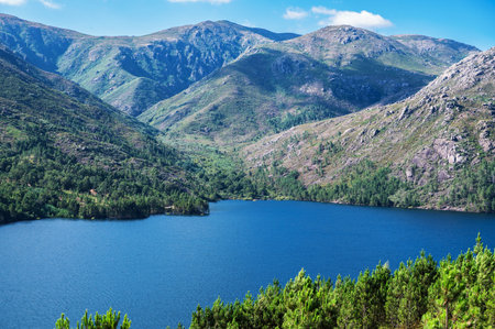 Landscapes of Peneda Geres National Park, North Portugal, view of the mountains, rivers and trees,...