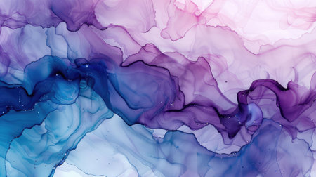 Beautiful alcohol ink style background in blue, gold, white. Template for invitation or creative backdrop, bannerの素材