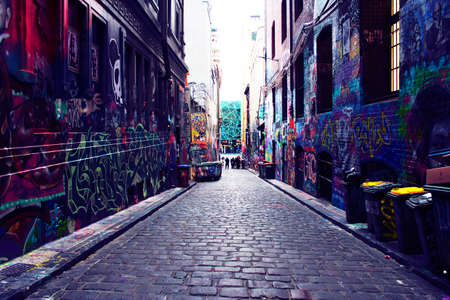 Graffiti in Hosier Lane, Melbourneのeditorial素材
