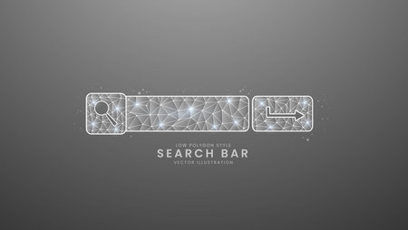 Search bar for business design. Gray address and navigation bar, Modern digital low polygon style vector illustrationのイラスト素材