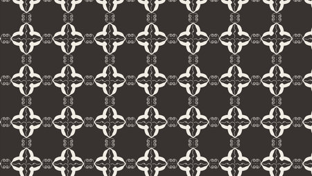 Abstract line shape flowers retro geometric motif basic pattern. Pastel boho background in...