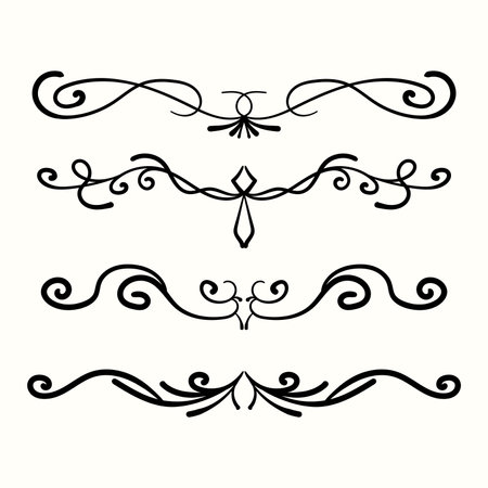 Label ornament dividers. Decorative retro page divider bordersのイラスト素材