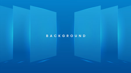 Modern blue background with mirror blue background vertical frameのイラスト素材