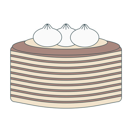 Dim sum food, Traditional dumplings. Design in cartoon style elements. Vector illustration