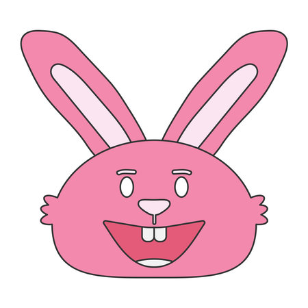Pink Rabbits on a White Background. Pink bunny rabbitのイラスト素材