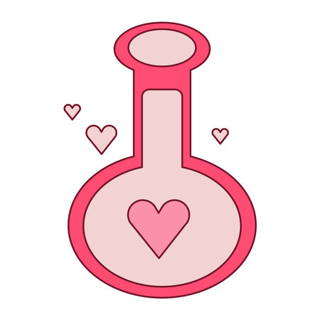 Love potion in a bottle. Alchemy elementsのイラスト素材