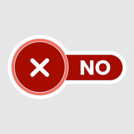 Red button circle no mark. Symbols red checkmark isolated on white backgroundのイラスト素材