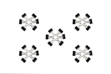 Six Paperclip isolated on white backgroundの写真素材