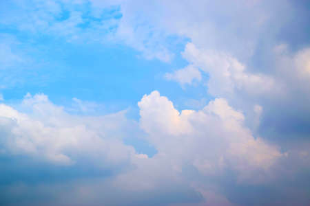 Blue sky with clouds sunrise and sunsetの写真素材