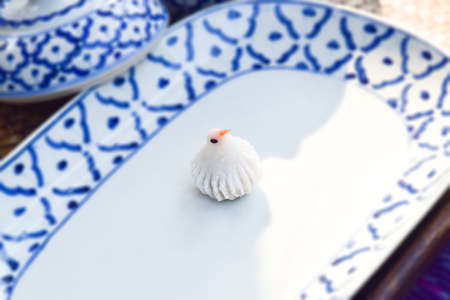 Royal Thai Cuisine, Thai steamed rice-skin dumplings, Khao Kriab Pak Mohの写真素材