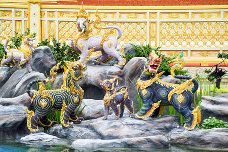 Elephant gods and Chubby, A Mythical Himmapan Creatures of Asian legendの写真素材