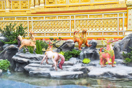 Lions and Horses A Mythical Creatures of Asian at Sanam Luang Bangkok, Thailandの写真素材