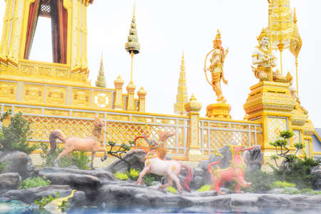 Lions and Horses In the mist, A Mythical Creatures of Asianの写真素材