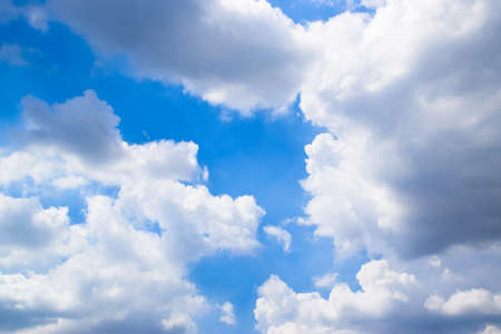 Blue sky and White Clouds Backgroundの写真素材