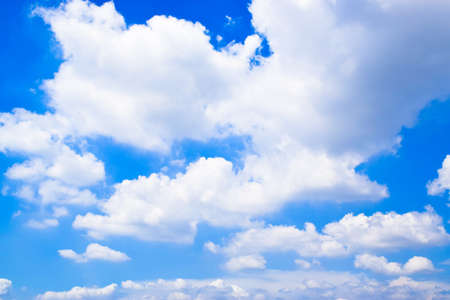 Blue sky with White Clouds Backgroundの写真素材