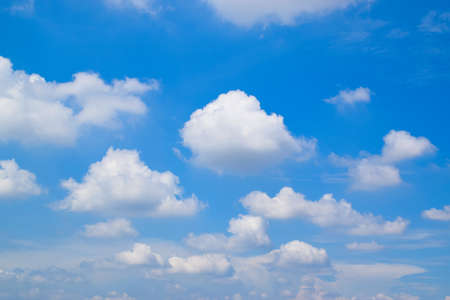 Blue sky background with Tiny cloudsの写真素材