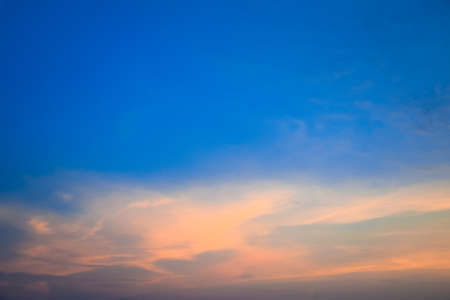 Blue sky and White clouds background sunrise or sunsetの写真素材