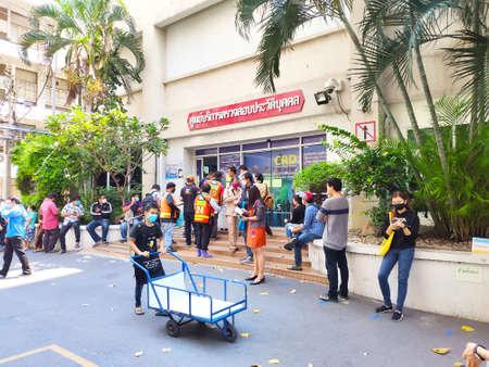 Bangkok - Thailand. March 23, 2020. After the coronavirus disease 2019 (COVID-19) at National Police...