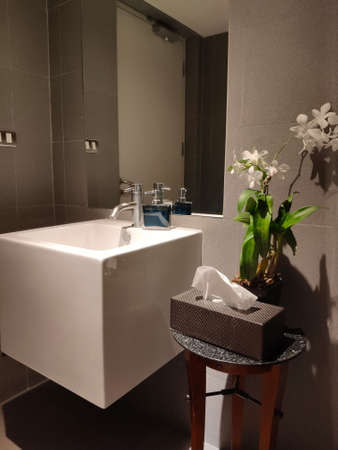 Bangkok ,Thailand March 09, 2020. Toilet for guest interior in The Sukhothai Residentのeditorial素材