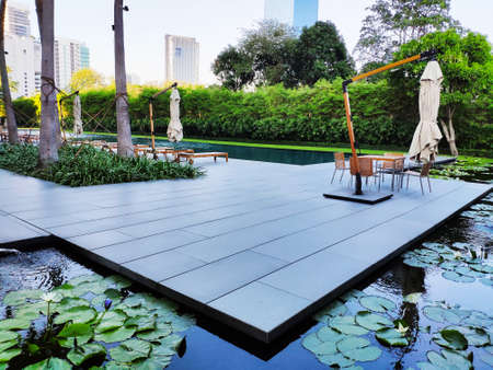 Bangkok ,Thailand March 09, 2020. Hotel The Sukhothai at Sathon Rdのeditorial素材