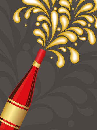 creative artwork background with champagne explosion vector for celebrationのイラスト素材