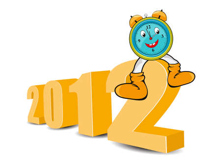 vector 3d 2012 with cute design watchのイラスト素材
