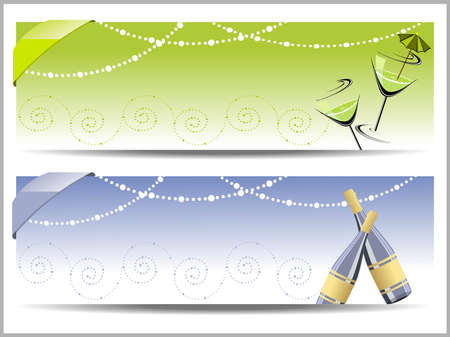 vector two header for new yearのイラスト素材