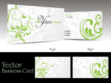 vector set of elegant floral pattern business cards or gift cardsのイラスト素材