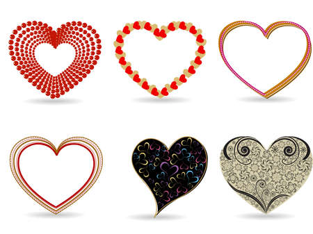 A set of diffrent style decorative hearts shapes for Valentine Day.のイラスト素材
