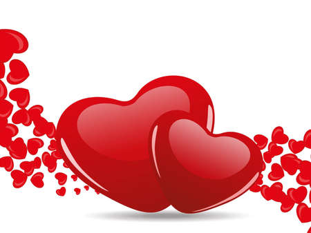 Beautiful greeting card with abstract hearts shape on isolated background for Valentines Dayのイラスト素材