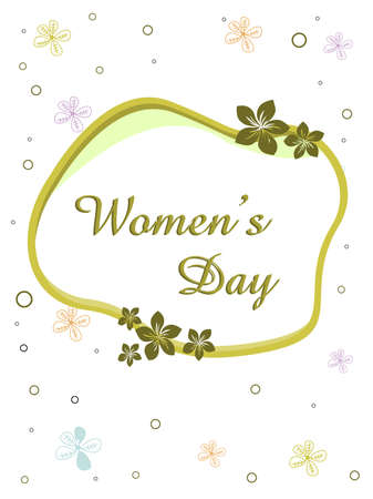 Vector illustration of a elegent greeting card with text womens day and copy space on floral background for International Womens Dayのイラスト素材