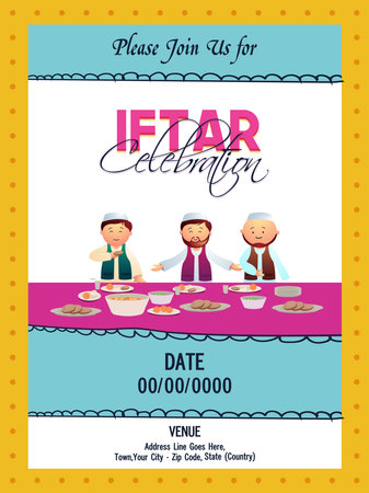 Blurred Golden Mosque and floral design decorated shiny background for Islamic Holy Month, Ramadan Mubarak celebration.のイラスト素材