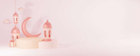 3d rendering of minimal display podium for product presentation.の写真素材