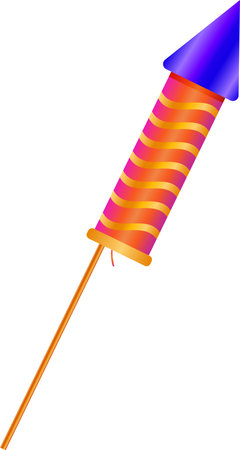 Isolated Gradient Firecracker Rocket of Diwali Element.のイラスト素材