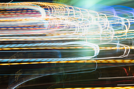 Images of various color lines caused by photography.(The details of the image do not focus on composition.)の写真素材