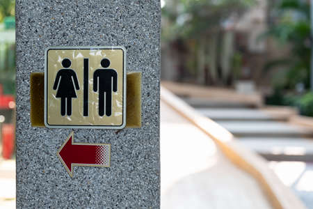 Signs to the toilet of the ladies and gentlemen.の写真素材