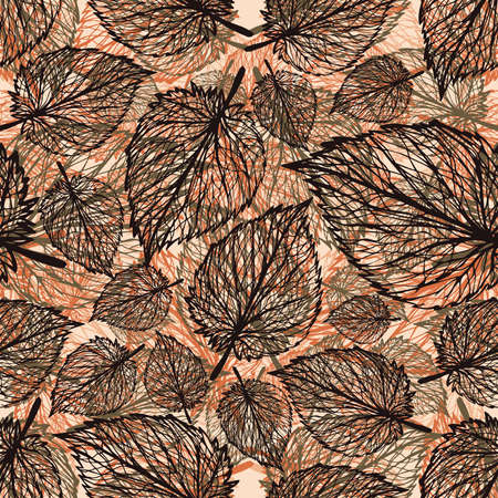 seamless wallpaper and background from the leavesのイラスト素材