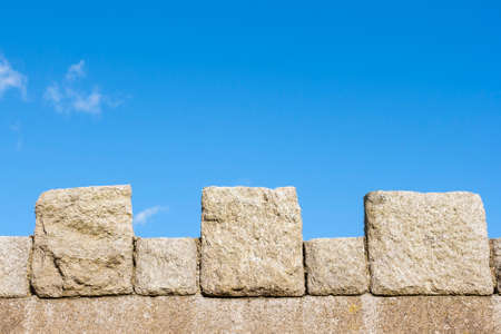 Medieval wall with sky backgroundの写真素材