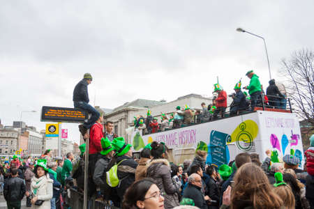 DUBLIN, IRELAND - MARCH 17  Saint Patrick Day Parade in Dublinのeditorial素材