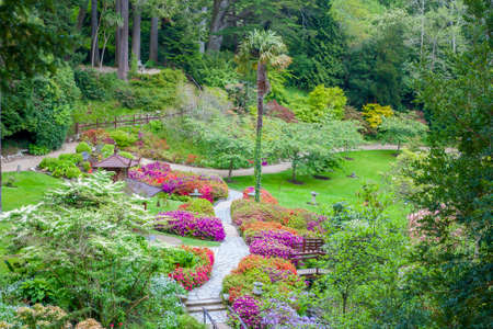 Enniskerry, Ireland - May 11, 2014: Japanese Garden at Powerscourt State. Powerscourt State was voted the third garden in the World by National Geographic in Sniskerry, Ireland on May 11, 2014のeditorial素材