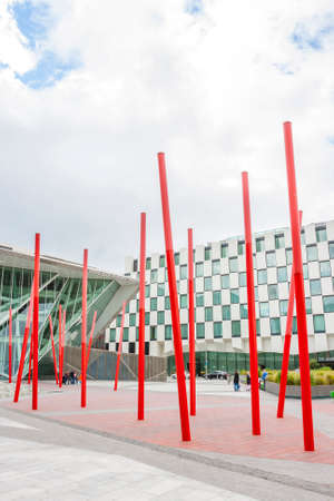 Dublin, Ireland - June 01, 2014: Bord Gais Energy Theatre in Dublin, Ireland on June 01, 2014. Square at the Grand Canal Dock in South Dublinのeditorial素材