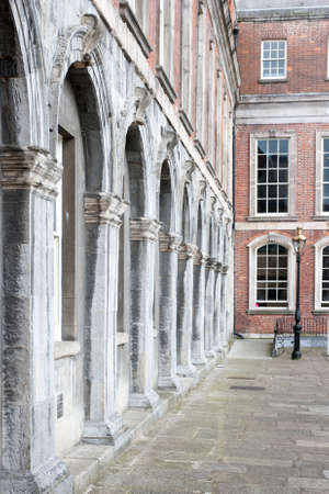 Columns at the square in The Dublin Castle in Irelandのeditorial素材