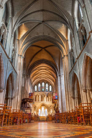 Dublin, Ireland - Aug 12: Interior of Saint Patrick Cathedral in Dublin, Ireland in Dublin, Ireland...