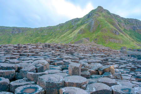Landscape at The Giant s Causeway in North Antrim, Northern Irelandの写真素材