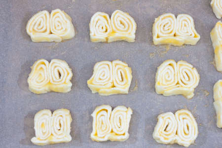 Group of homemade biscuit prepared to bake